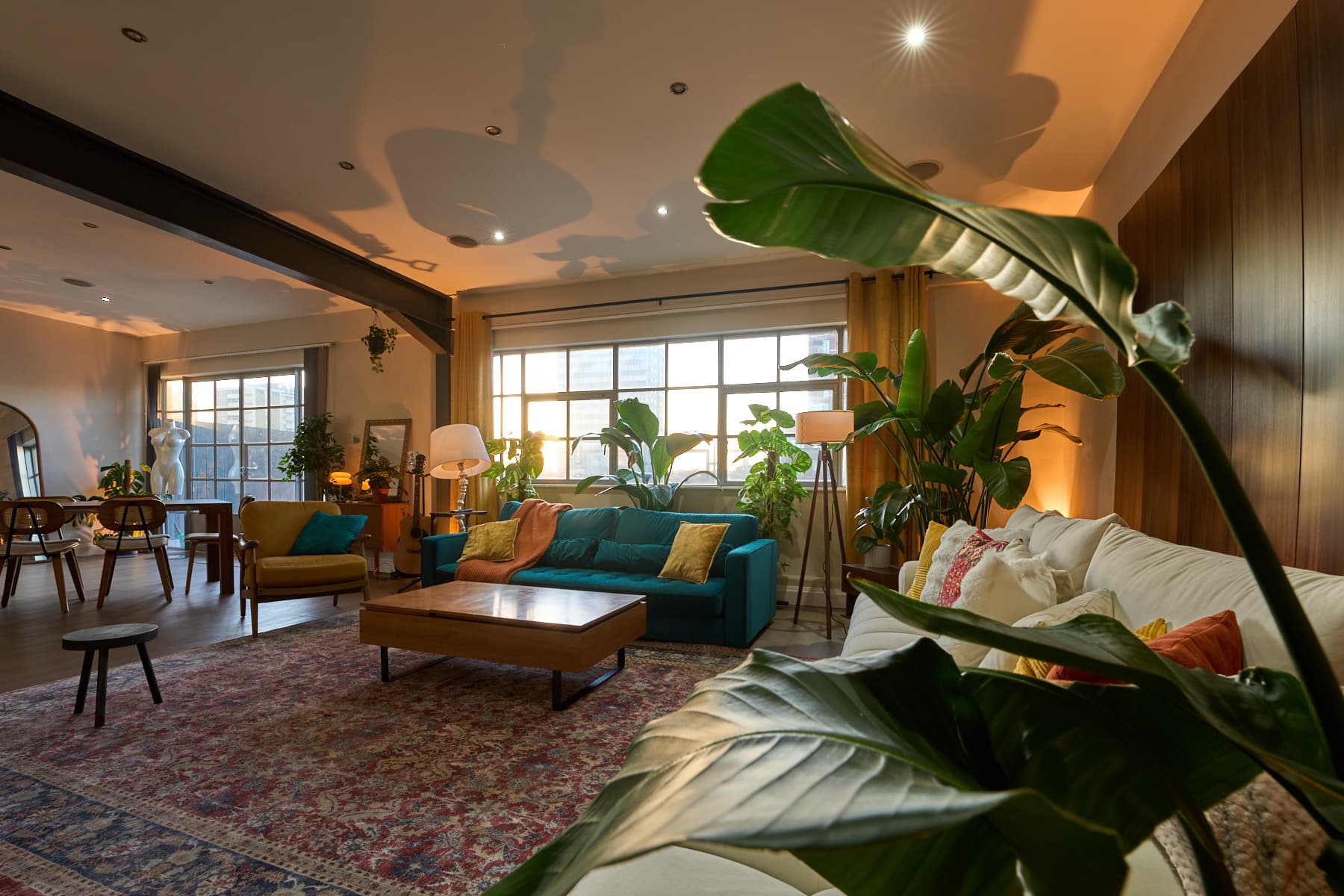 Open-plan penthouse configured for brand event