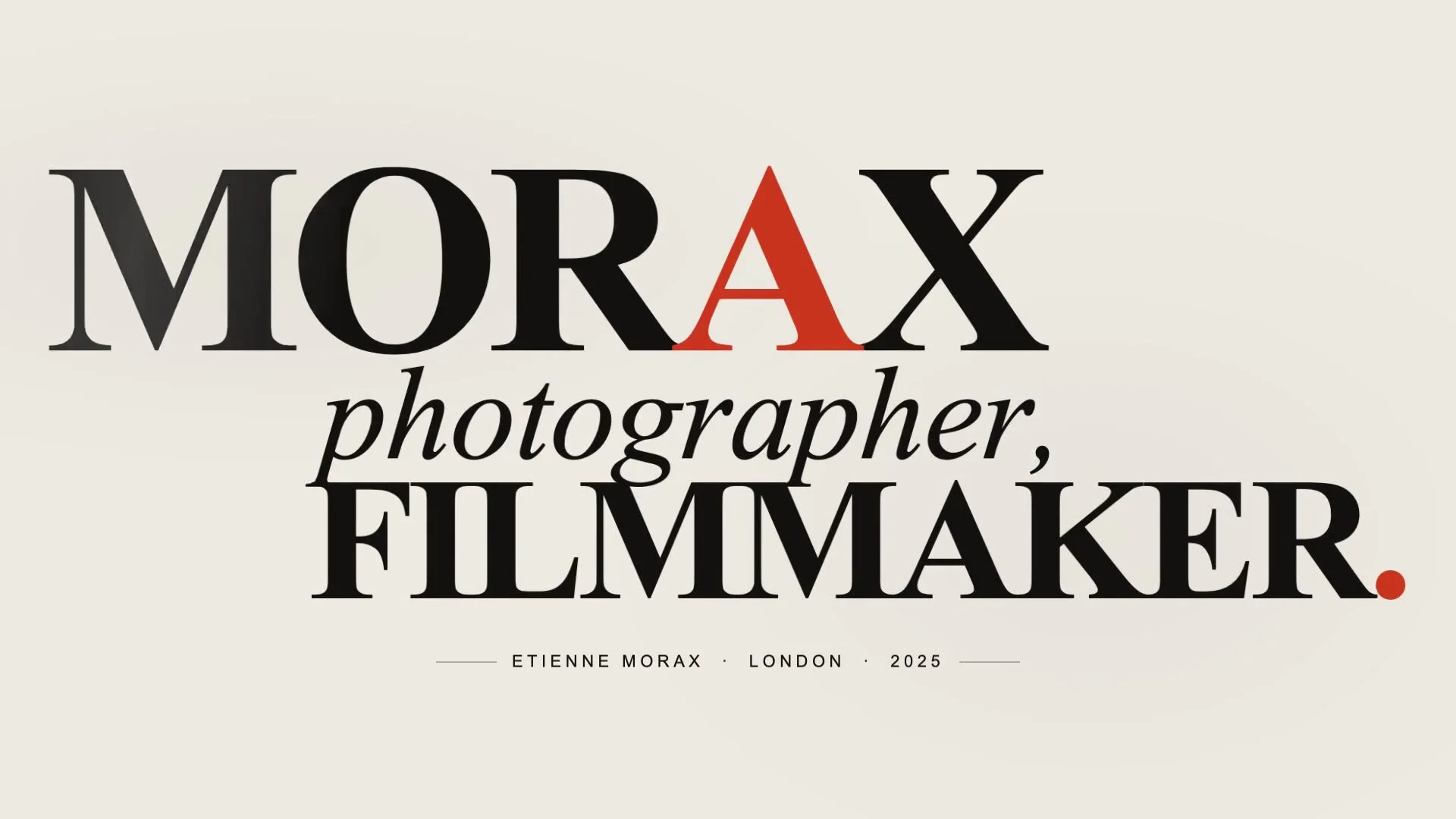 Still frame from Morax Photography showreel 2024, London.