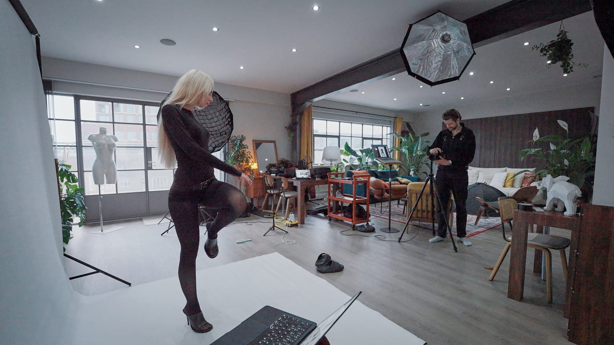 Old Street penthouse studio prepared for a shoot