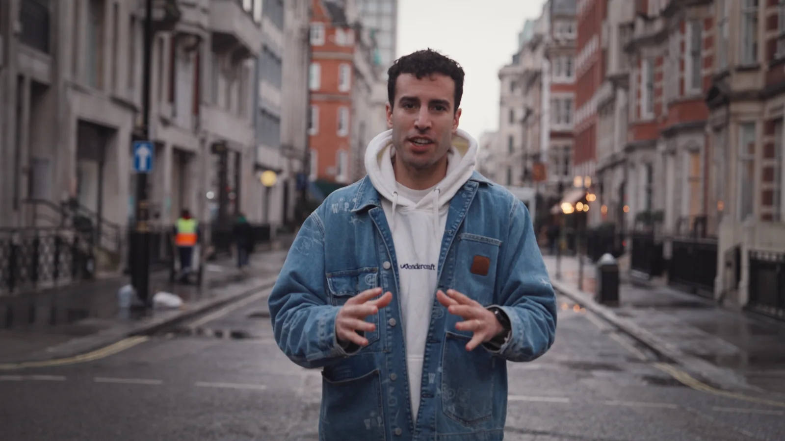 Wondercraft founder framed in a London street for the launch film.