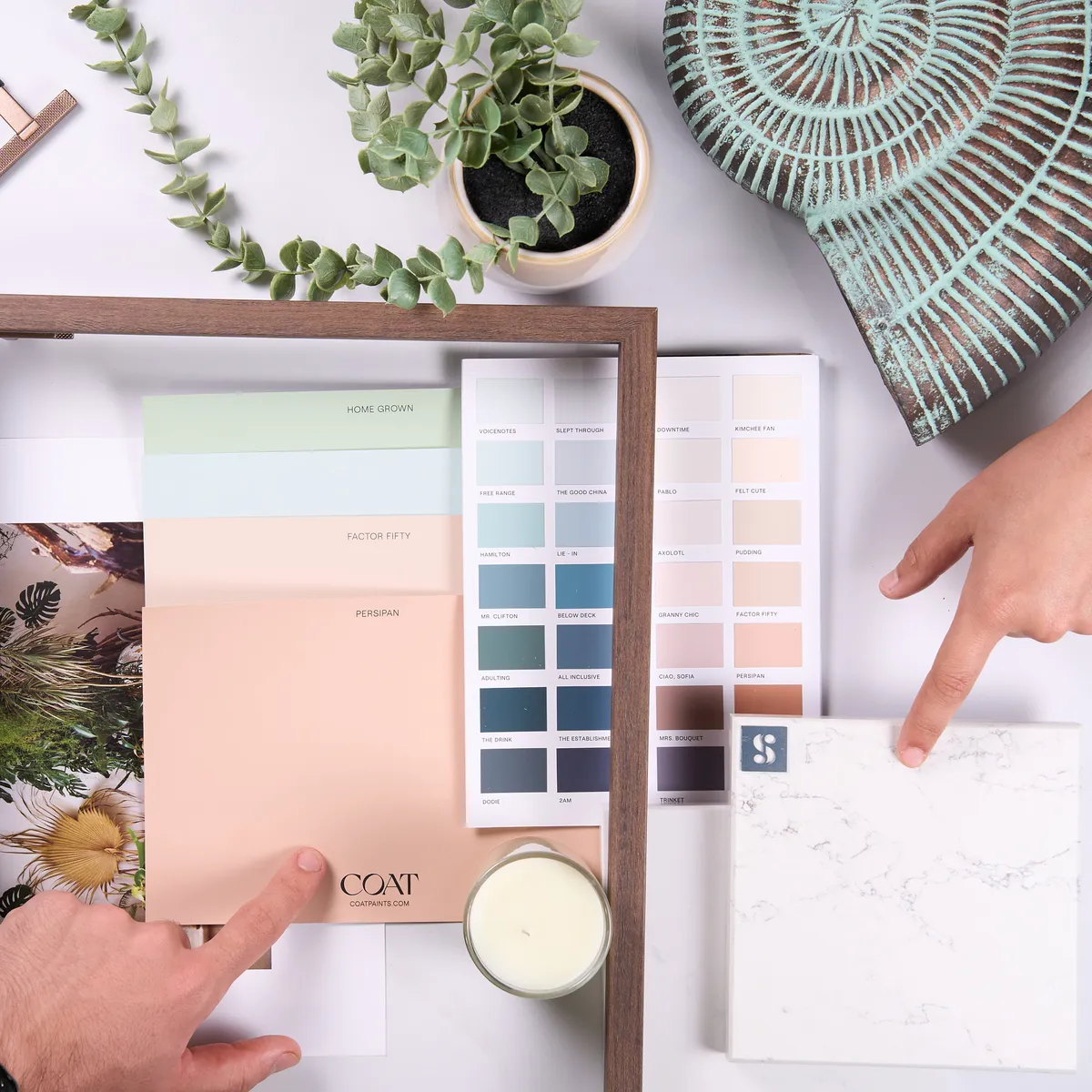 Schmidt collaboration coat photographed in an editorial style for luxury brand campaign use