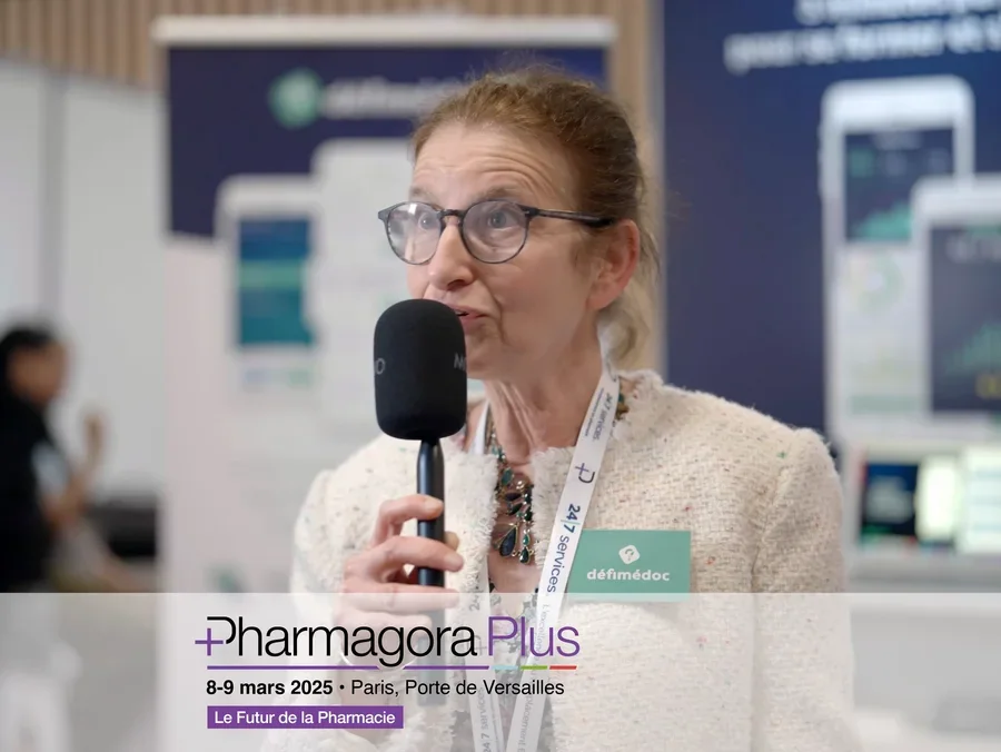 Still from Pharmagora exhibitor coverage at paris expo in London